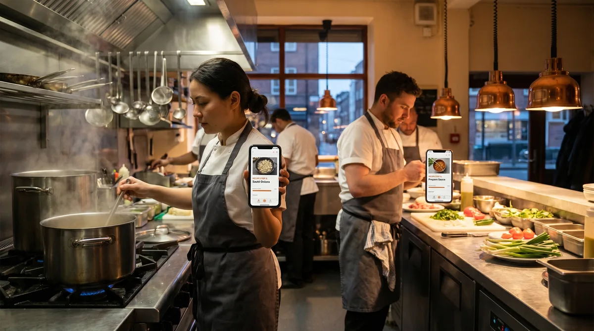 Cocinando juntos: Compartir recetas en tiempo real en el hogar