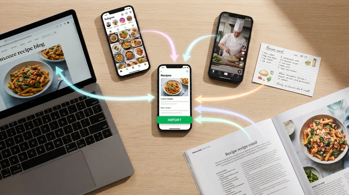 Recepten opslaan vanaf elke locatie: Elke importmethode die Forktastic ondersteunt