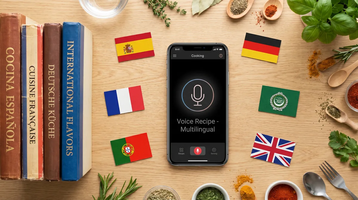 Voice Recipes in 6 Languages: Spanish, French, German, Portuguese, Arabic & English